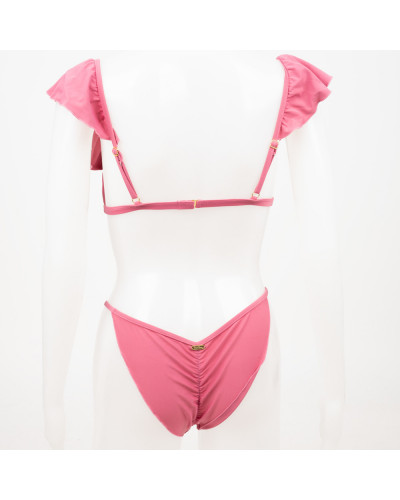 Beach Bunny Kostium fiolet z falbanką