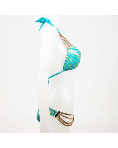 Beach Bunny kostium 2 częściowy turkusowy kąpielowy