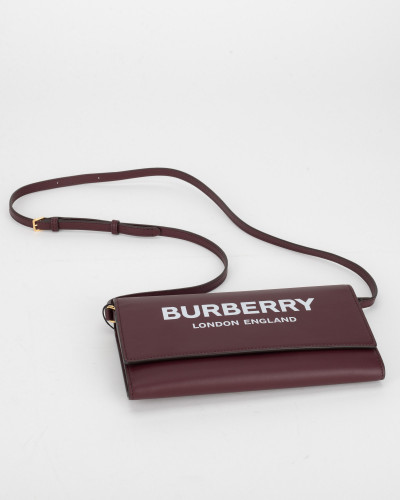 Burberry Torebka bordowa z bialym logo