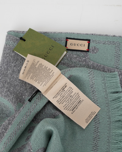 Gucci Szalik szaro zielony