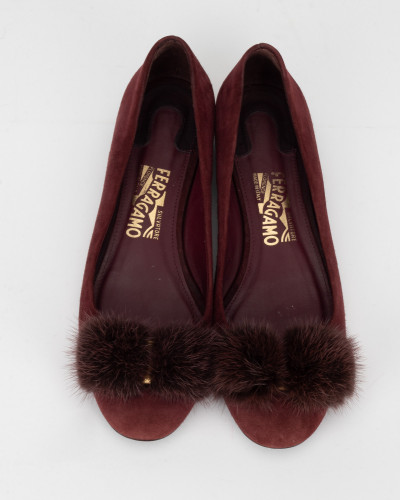 Salvatore Ferragamo czerwone baleriny