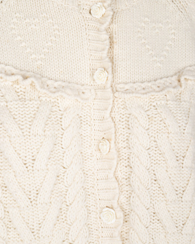 Love Shack Fancy  Sweter bezowy z kwaitakmi