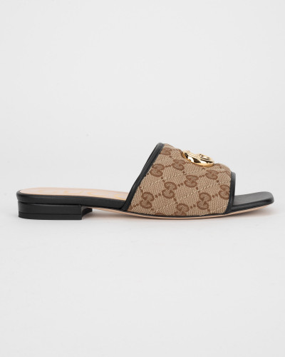 Gucci Klapki brązowe z logo