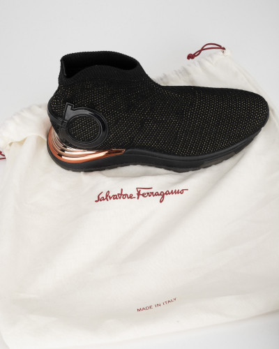 Salvatore Ferragamo Sportowe czarne buty sportowe