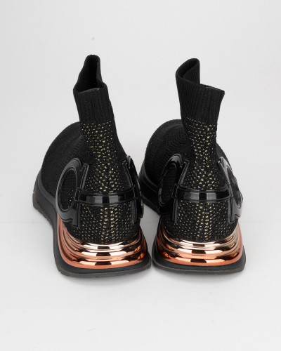 Salvatore Ferragamo Sportowe czarne buty sportowe
