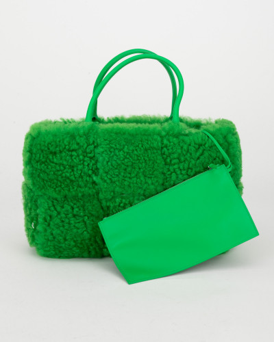 Bottega Veneta Torebka zielona futrzana