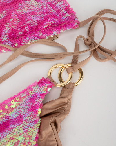 Beach Bunny Kostium kąpielowy różowy cekinowy