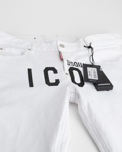 Dsquared2 Jeansy białe z logo