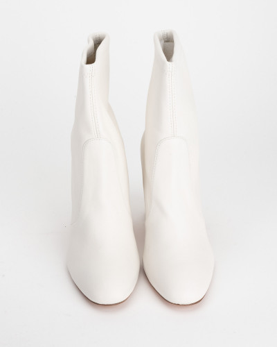 Stuart Weitzman biale botki na obcasie