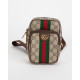 Gucci Listonoszka listonoszka cross body na pasku monogram i pasek czerwono zielony przez srodek