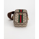 Gucci Listonoszka listonoszka cross body na pasku monogram i pasek czerwono zielony przez srodek
