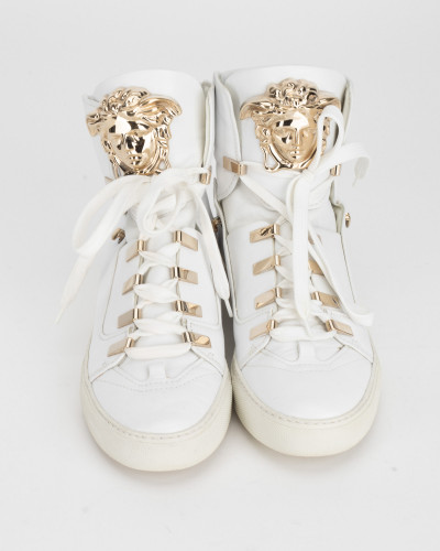 Versace Sportowye białe buty za kostkę