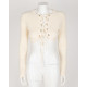 Elisabetta Franchi  Sweter/top kremowy sznurowany