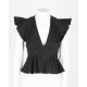 Red Valentino Ubranie czarna bluzka koszulowa