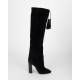 Saint Laurent  Kozaki czarne zamszowe
