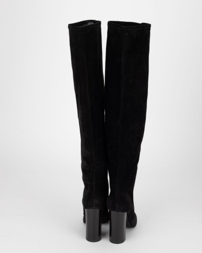 Saint Laurent  Kozaki czarne zamszowe