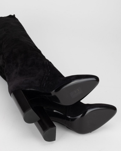 Saint Laurent  Kozaki czarne zamszowe