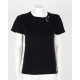 Saint Laurent  Czarny t-shirt z małym srebrnym logo iprzy dekolcie