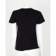 Saint Laurent  Czarny t-shirt z małym srebrnym logo iprzy dekolcie