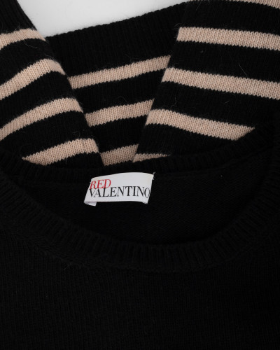 Red Valentino Sweter w paski + zlota wazka i gwiazdki