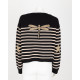 Red Valentino Sweter w paski + zlota wazka i gwiazdki