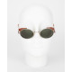 Ralph Lauren Okulary srebrne ze skorzanymi dodatkami