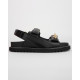 Louis Vuitton Buty sandały czarne ze złotym łańcuchem