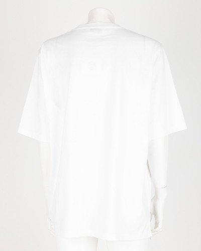Hermes Koszulka biały t-shirt skorzana aplikacja