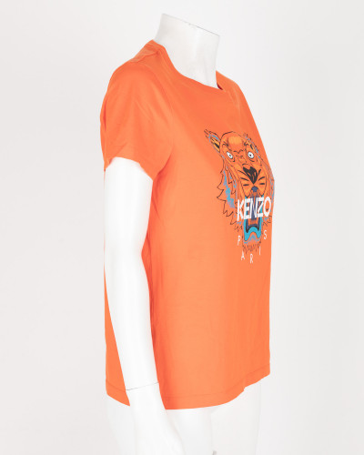 Kenzo T-shirt pomarańczowy z tygrysem