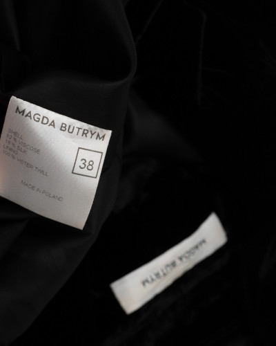 Magda Butrym Płaszcz czarny aksamitny