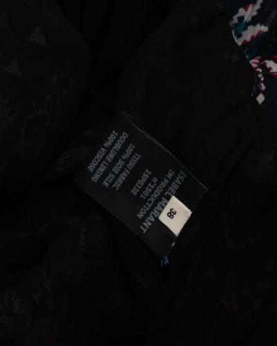 Isabel Marant spodnica jedwabna asymetryczna (astecki print)