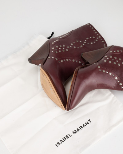 Isabel Marant Botki bordowe Lamsen