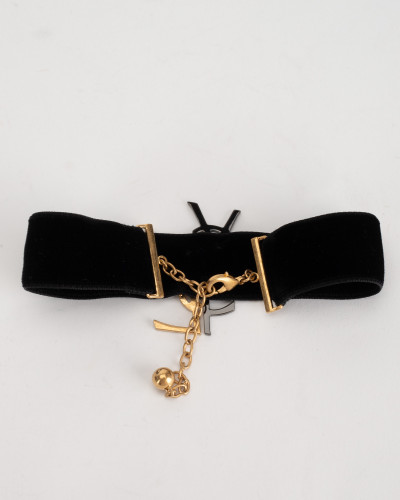 Saint Laurent  czarny aksamitny cocker YSL