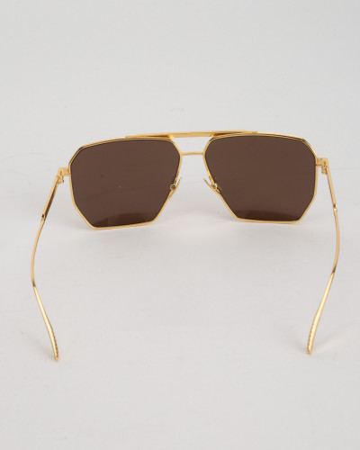 Bottega Veneta Okulary złota ramka, brązowe szkła