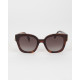 Fendi Okulary brązowe przeciwsłoneczne z dużym złotym 'F' z boku