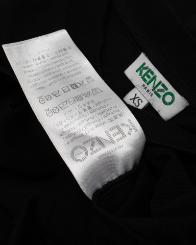 Kenzo Bluzka i koszula czarny tshirt z czerownym printem logo