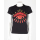 Kenzo Bluzka i koszula czarny tshirt z czerownym printem logo