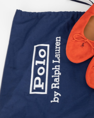 Ralph Lauren - zamszowe pomaranczowe baleriny