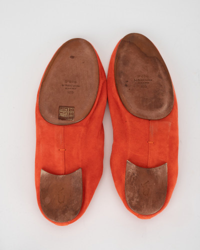 Ralph Lauren - zamszowe pomaranczowe baleriny
