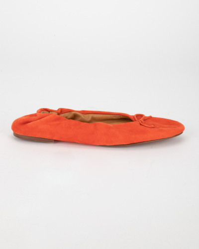 Ralph Lauren - zamszowe pomaranczowe baleriny