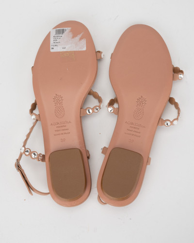 Aquazzura sandały  beżowe z cekinami