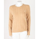 Ralph Lauren Sweter brazowy  warkocze plaskie