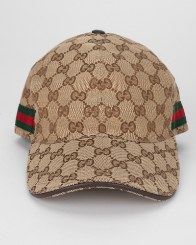 Gucci brazowa czapka z daszkiem i czarna metka