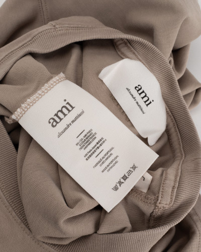 AMI Paris T-shirt bezowy z logo