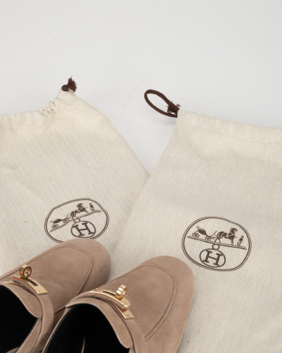 Hermes Loafer beżowe oz mule