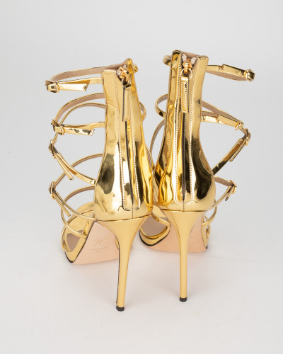 Giuseppe Zanotti  Sandały złote na obcasie