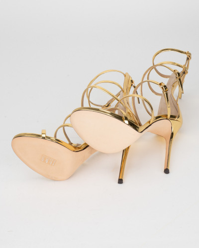 Giuseppe Zanotti  Sandały złote na obcasie