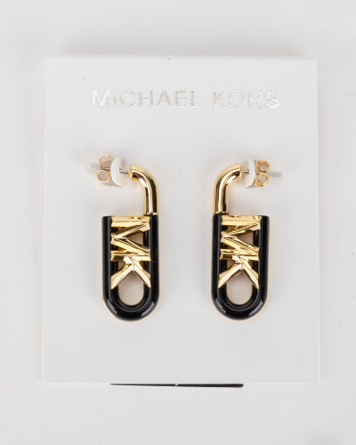 Michael Kors Kolczyki czarno-złote z logo