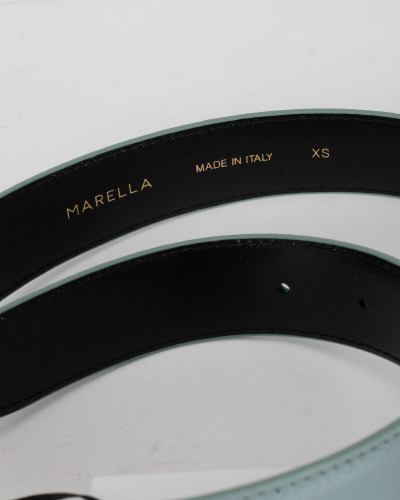 Marella Pasek niebieski pasek zlota klamra logo
