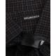 Balenciaga Koszula ciemna koszula w kratke i biale logo z tylu uszkodzenia na guzikach
